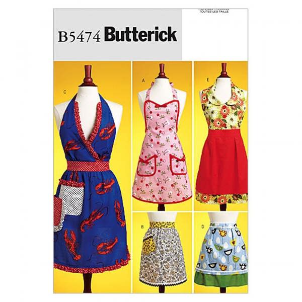 Butterick Sewing Pattern 5474, Aprons for Women, All Sizes In One Envelope - Easy
