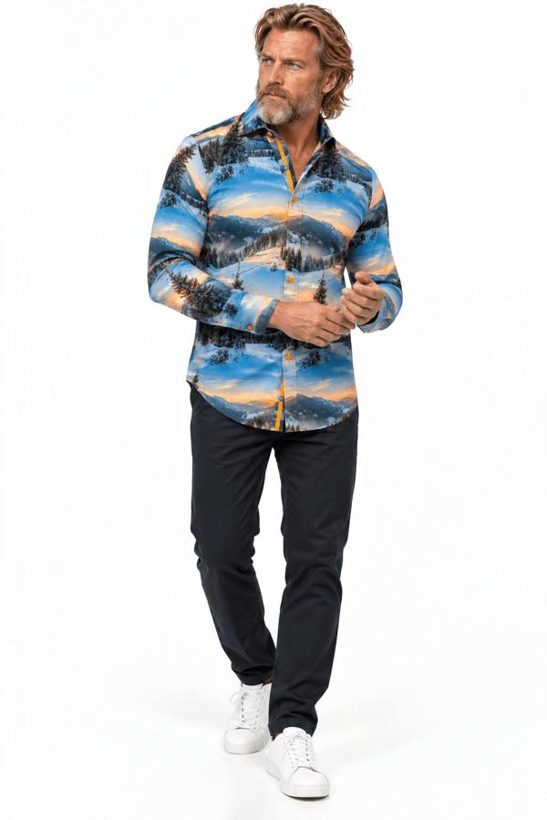 CL26108 White Winter Sunset - Claudio Lugli Shirts
