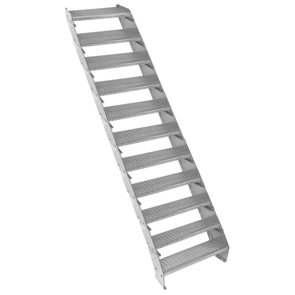Monstershop Adjustable 11 Section Galvanised Staircase - 600mm Wide