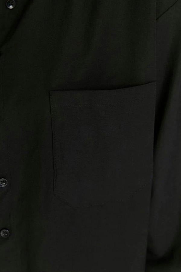 WOVCOR Single Pocket Boyfriend Cotton Woven Shirt