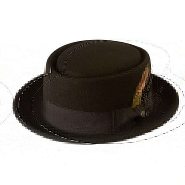 Gamble & Gunn's Classic Pork Pie Hat 100% Black Wool