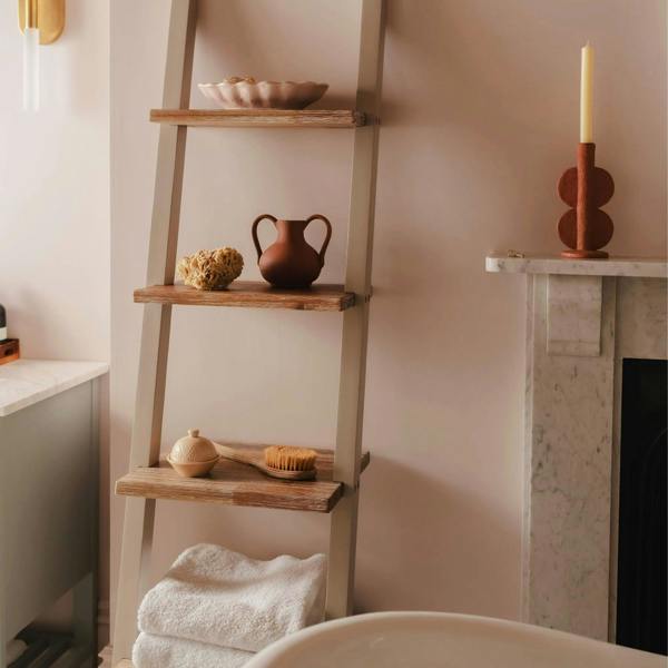Statement Furniture Florence Ladder Shelf Wooden Shelving Unit Lean-Up Shelf