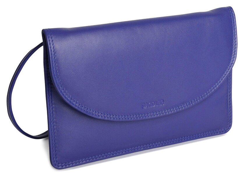 SADDLER ISABELLE Leather Slimline Crossbody Bag - Adjustable Strap, Multiple Pockets, Magnetic Closure - RFID Protected - Ultra Violet