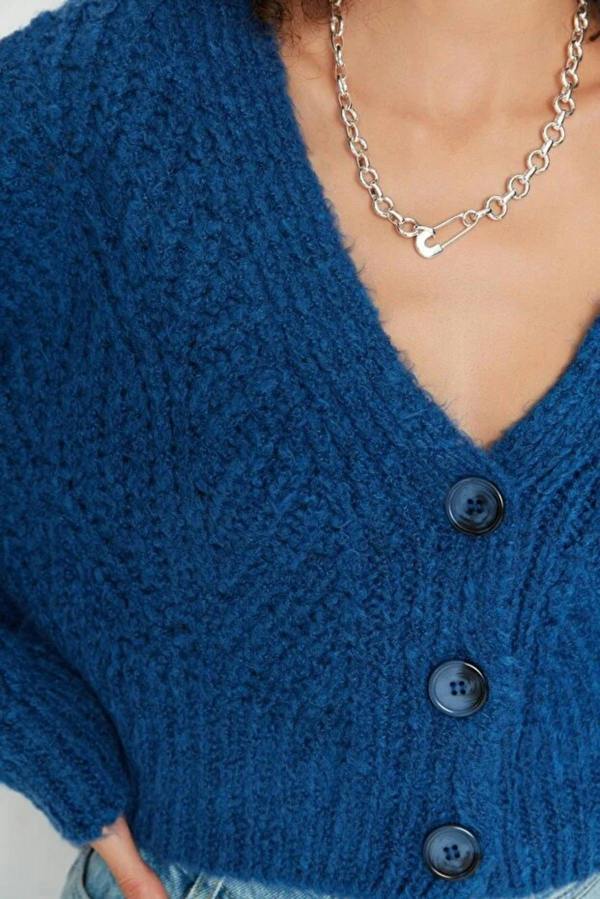 WOVCOR Soft Textured Crop Knit Cardigan