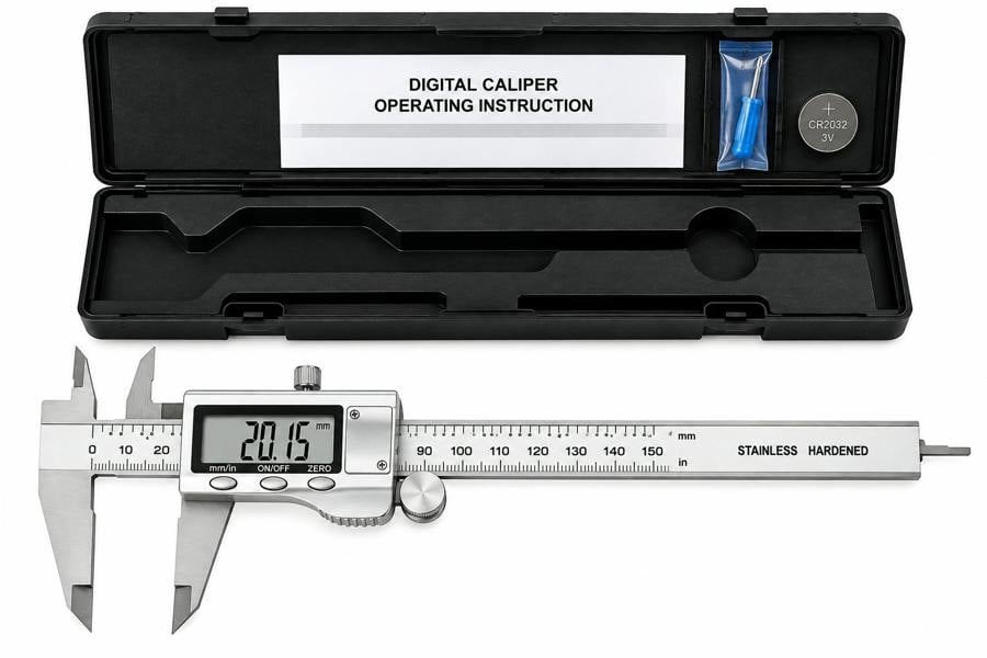 ATEK 150mm Digital Vernier Caliper Stainless Steel Electronic Measuring Tool 6 Inch