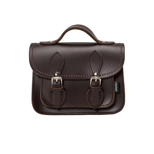 Zatchels Handmade Leather Micro Satchel - Dark Brown