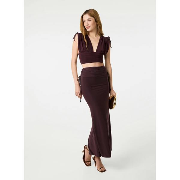 Pink Vanilla Ruched Side Maxi Skirt