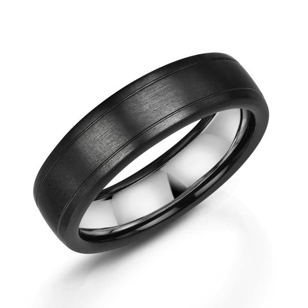 Sarah Layton Matte Zirconium Wedding Ring