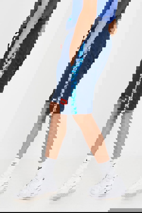 Beat Boyz Club Unite Shorts - Navy/Blue Geo