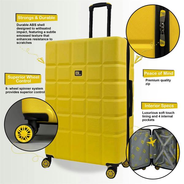 Infinity Luggage Hard Shell Classic 4 Wheel Travel Suitcase Set