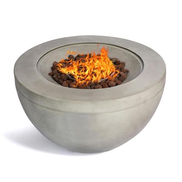 Homeology TABITI Light Grey Lavish Garden & Patio Gas Fire Pit with Stone Finish