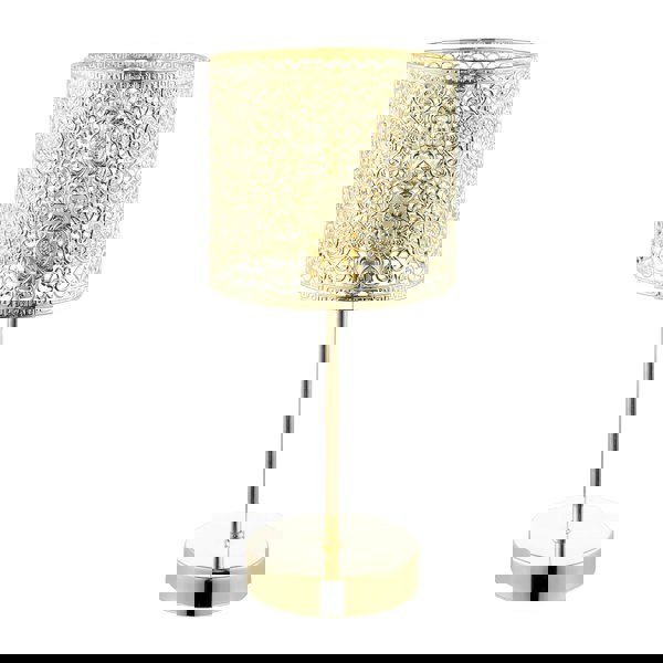 Classic Chic Moroccan Themed Shiny Gold Table Lamp with Inline Switch Image 1