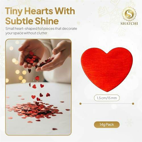 Red Jumbo Confetti Heart Decorations for Cards, Tables and Gift Bags image 4