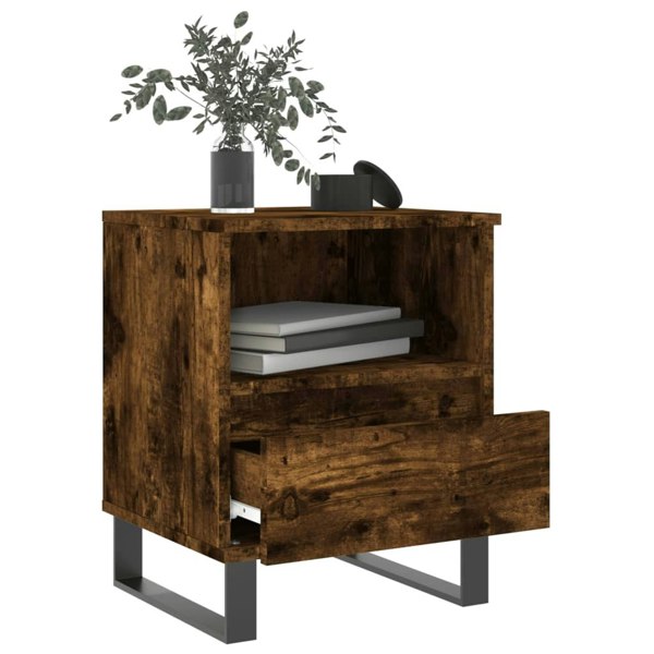 Berkfield Bedside Cabinet Smoked Oak 40x35x50 cm Engineered Wood