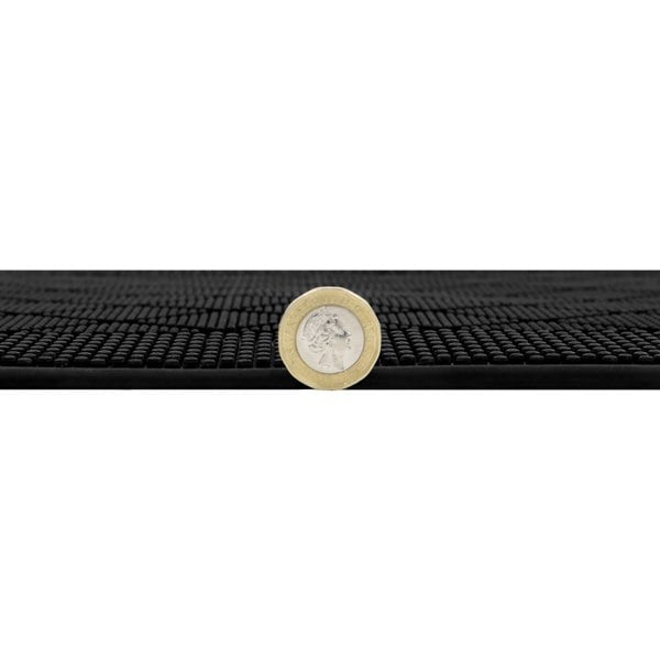 JVL Harlequin Scraper Rubber Pin Doormat, 40x60cm, Black