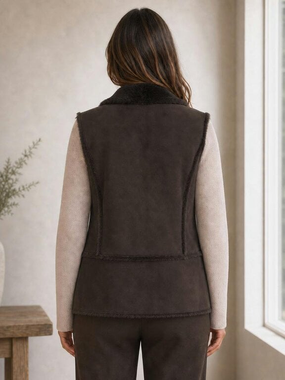 TIGI Suedette And Faux-fur Gilet