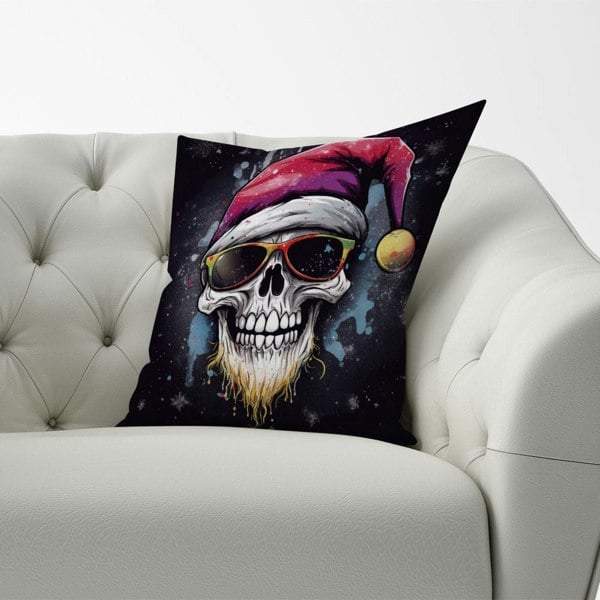 Warren Reed Happy Santa Skull Splashart Cushions