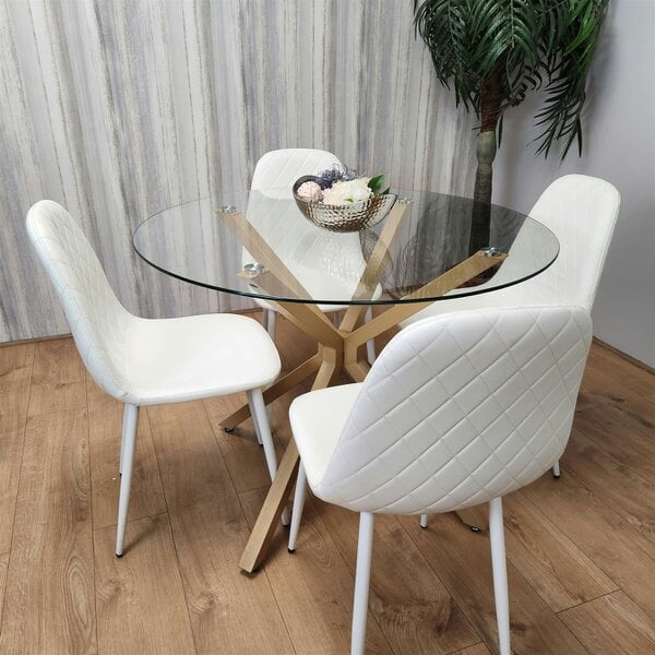 Kosy Koala Forest Round Glass Table + 4 white gem