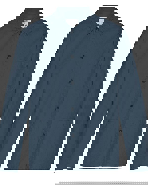 Colorful Standard Mens Organic Workwear Jacket - Petrol Blue - CHO - Designer Mens Overshirts