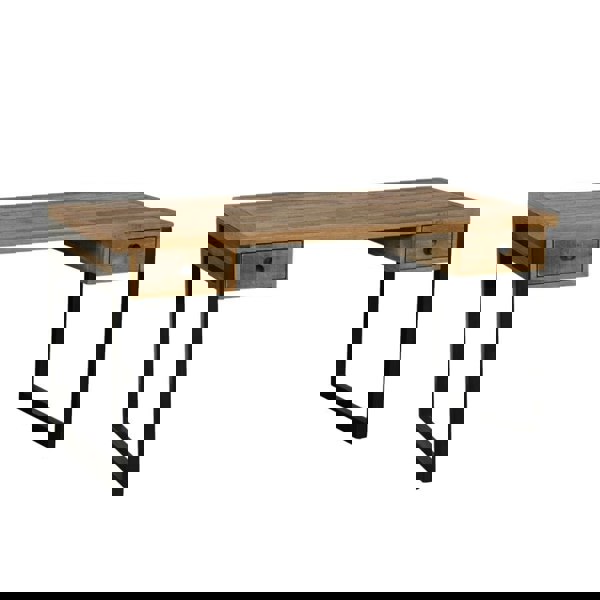 reclaimed desk on white background