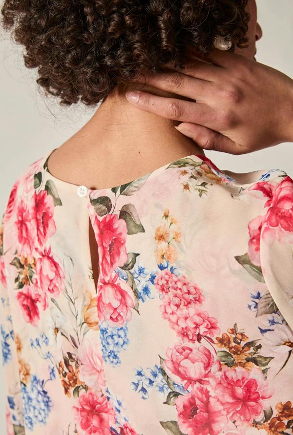 James Lakeland Flower Print Wave Hem Dress