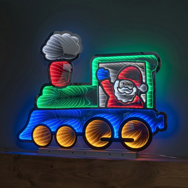 Samuel Alexander 63cm Light up Christmas Train Infinity Decoration with Santa & LEDs