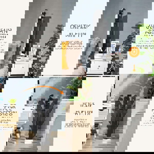 2ft H White Digital PTC Ceramic Heater with Remote Control Freestanding Patio Heaters Living and Home