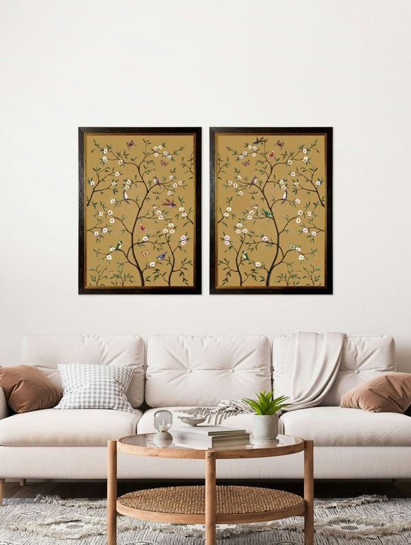 Exceptional Art Tree of Life Ochre Set of 2