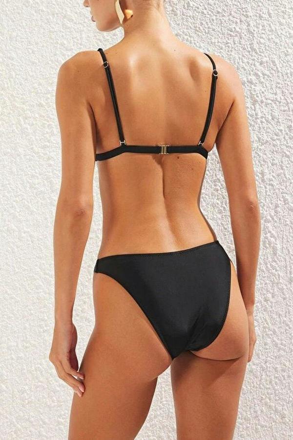 WOVCOR Triangle Padded Regular Low Waist Bikini Set with Accessories
