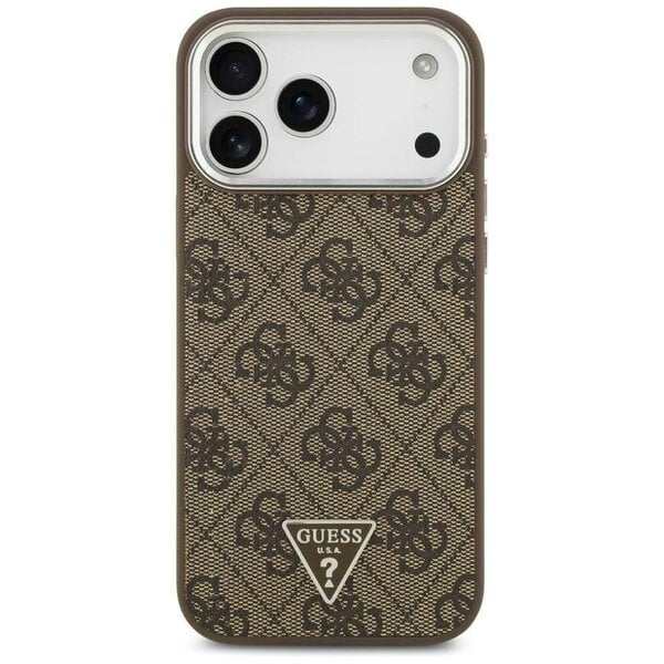 Guess 4G Triangle Logo Case with MagSafe for iPhone 17 Pro Max 6.9" Brown - GUHMP17XP4TSRCMW