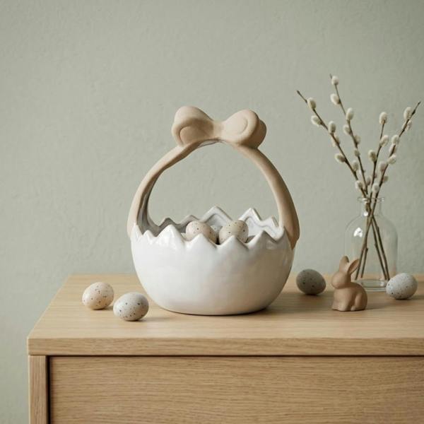 Garden Greatness Glazed Easter Egg Bow Basket Ornament