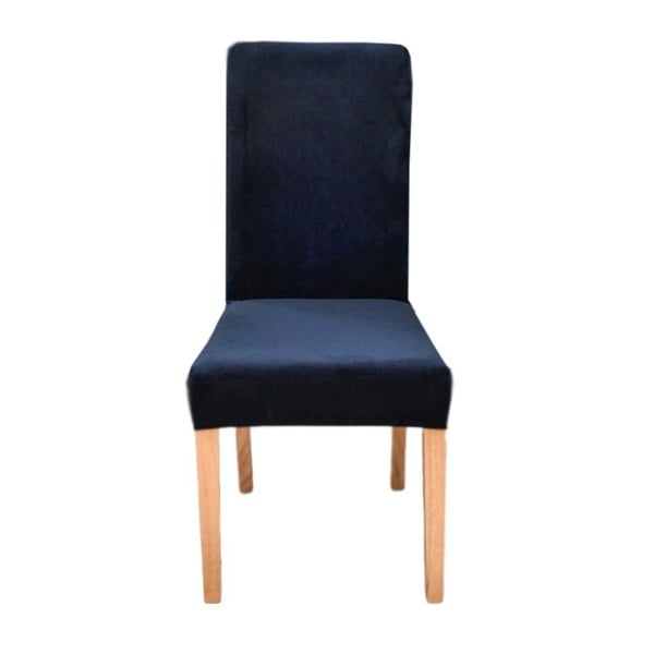 Anyseat Chair Cover Dark Navy Velvet Plush Stretch Elastic Slipcover