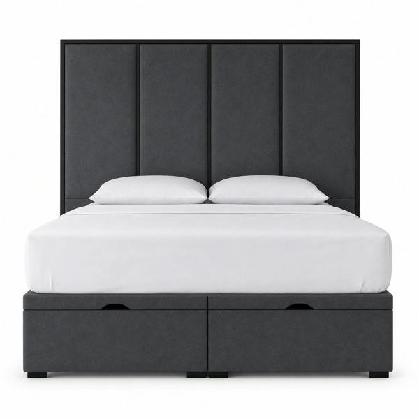 Great British Beds Emma Headboard with Contrast Border Divan Ottoman Bed