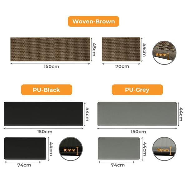 Marlow 2 Piece Kitchen Mat Runner Set Non-slip Washable Anti Fatigue Floor Mats