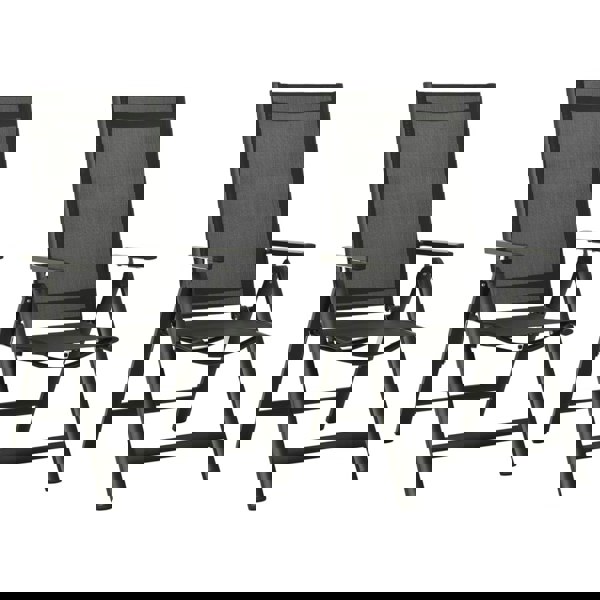 Berkfield Folding Garden Chairs 2 pcs Textilene and Aluminium Black