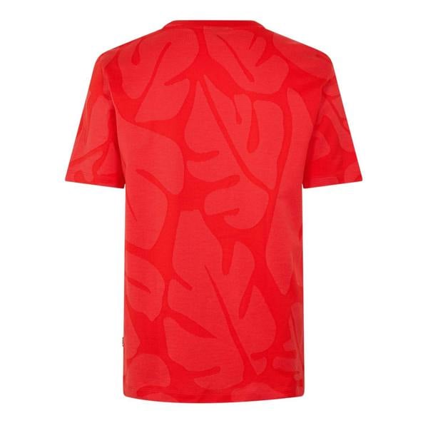 Boss Mens Thompson Leaf Print T-Shirt - Bright Red - 