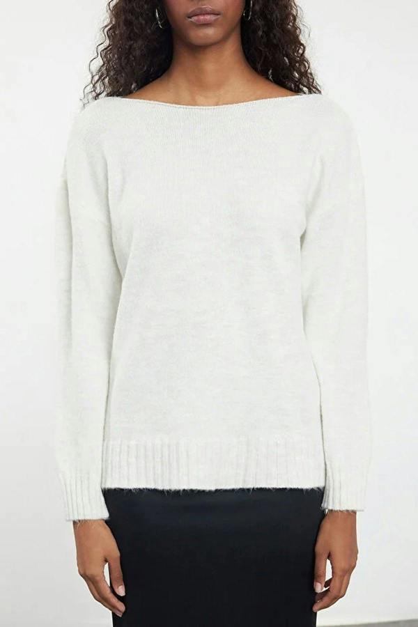 WOVCOR Boat Neck Basic Knit Sweater