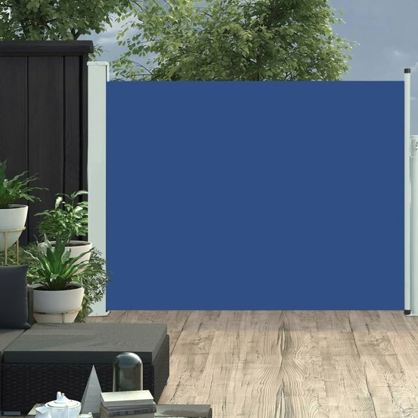 Berkfield Patio Retractable Side Awning 140x500 cm Blue