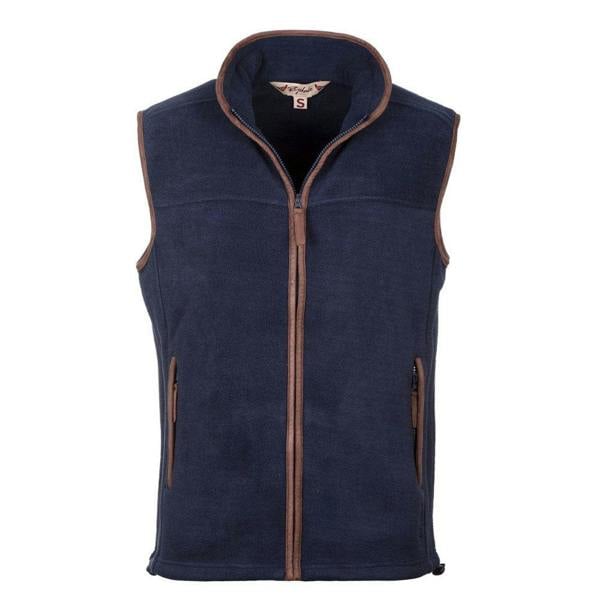 Rydale Men's Huggate Fleece Waistcoat in Ink shown from the front
