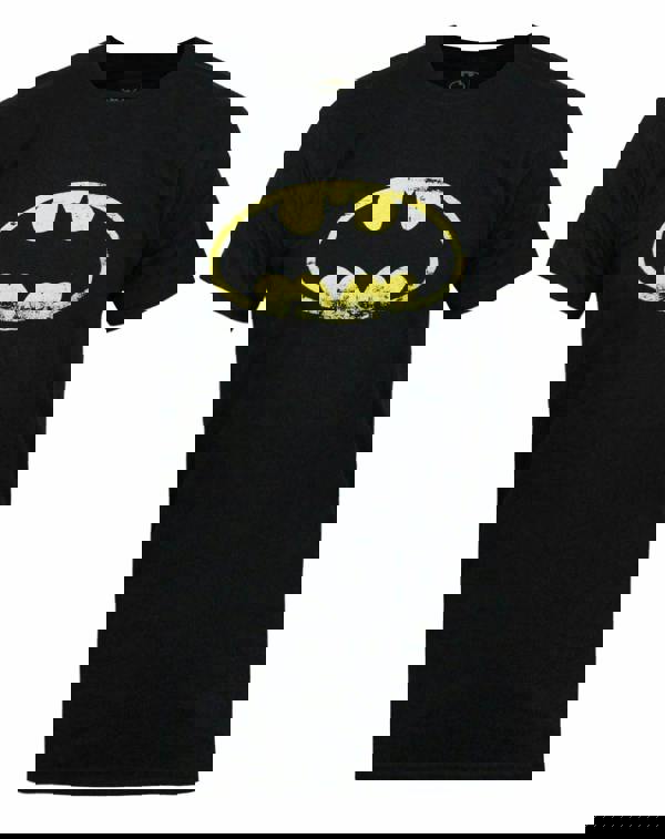 DC Comics Mens Black Batman Logo Short Sleeved T-Shirt