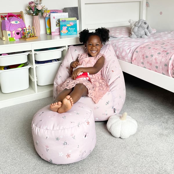 rucomfy Kids Bean Bag Chair with Footstool - Whimsical Wonder Armchair Seat