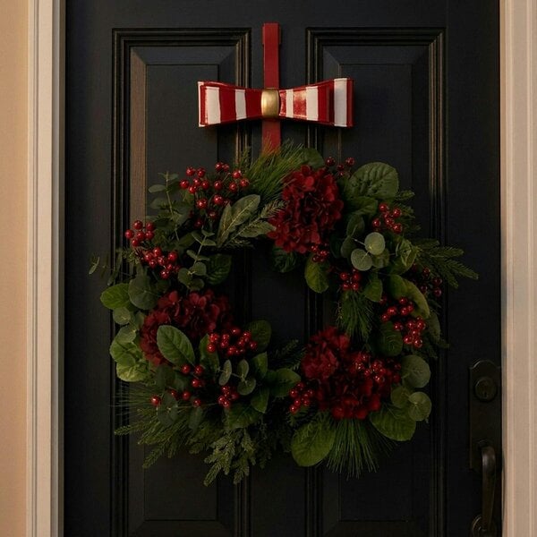 Garden Greatness Traditional Christmas Bow Wreath Hanger