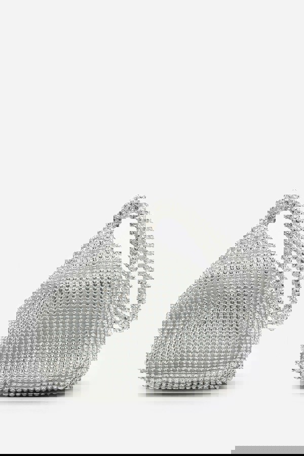Where's That From Cascabel Mini Chainmail Pouch Bag In Silver