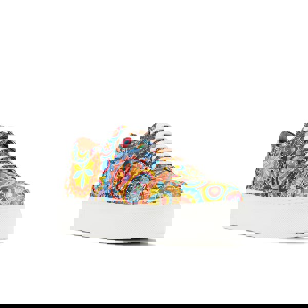 Embassy London Camila - Signature Print - Women's chunky sole leather trainer in colourful print