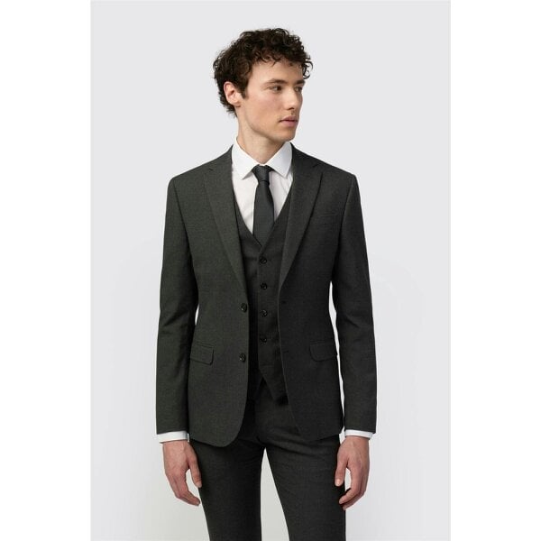 Limehaus Skinny Fit Charcoal Stretch Jacket