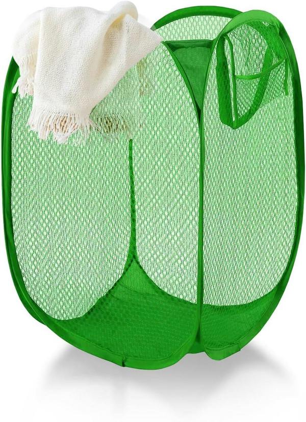 ATEK Collapsible Laundry Basket Folding Clothes Hamper Green