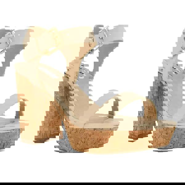 Dune London Womens/Ladies Jarell Leather Platform Block Sandals - Ecru - 