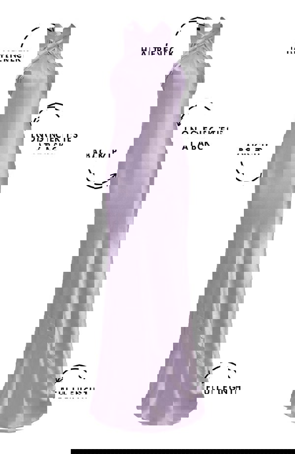 Rewritten London Roma Dress in Lilac Satin