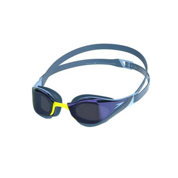Speedo Fastskin Pure Focus blue and yellow mirror swim goggles