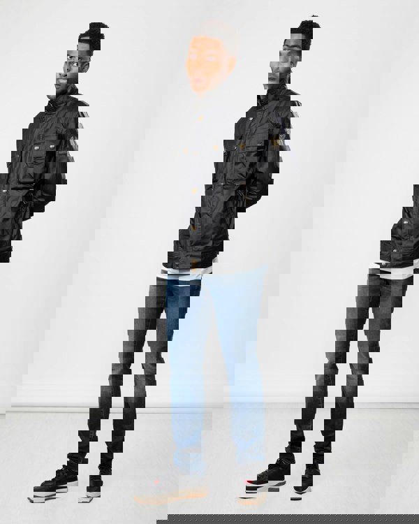 Belstaff Racemaster Mens Waxed Cotton Compact Field Jacket - Black